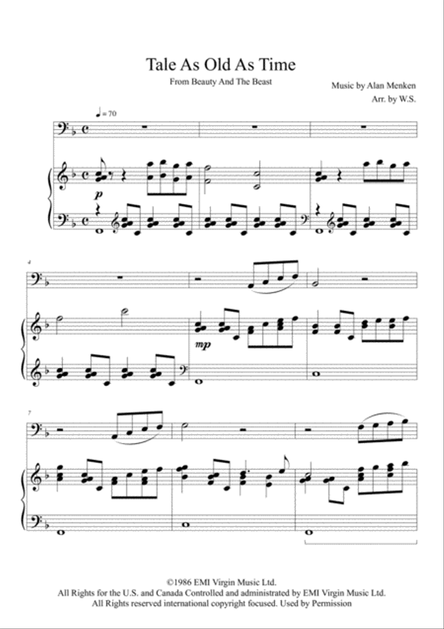 Beauty And The Beast Piano scores gallery preview page 1
