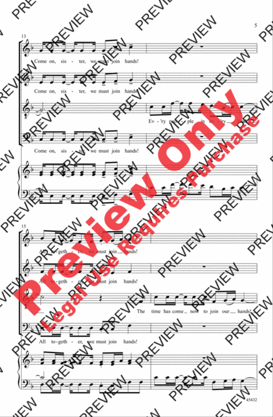 All Join Hands! All Join Hands! 4-Part scores gallery preview page 5