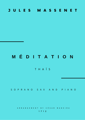 Book cover for Meditation from Thais - Soprano Sax and Piano (Full Score and Parts)