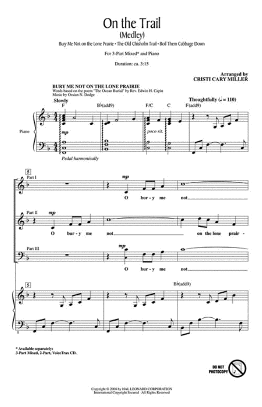 On the Trail (Medley) Choir scores gallery preview page 2