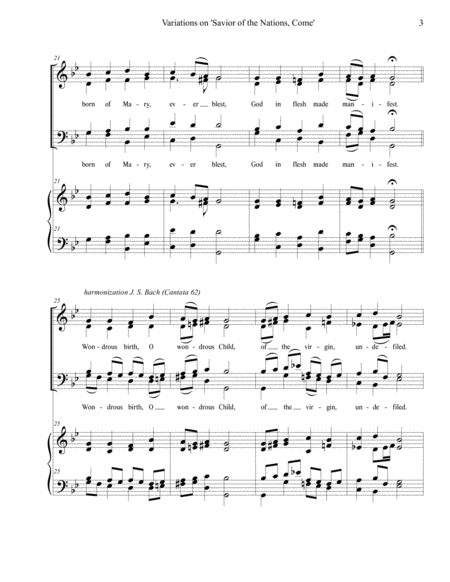Savior of the Nations, Come (SATB) image number null
