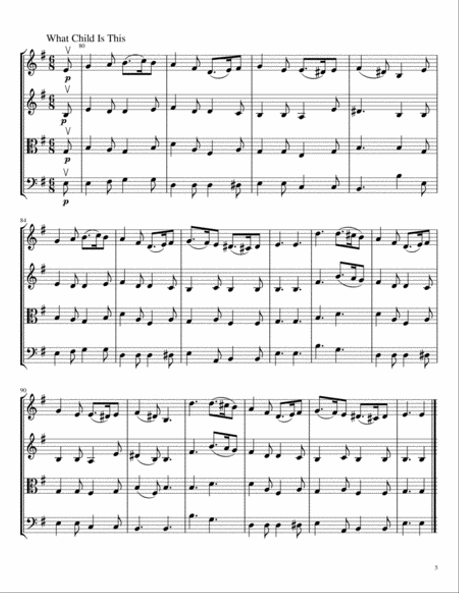 Carols for String Quartet, Volume I String Quartet scores gallery preview page 6