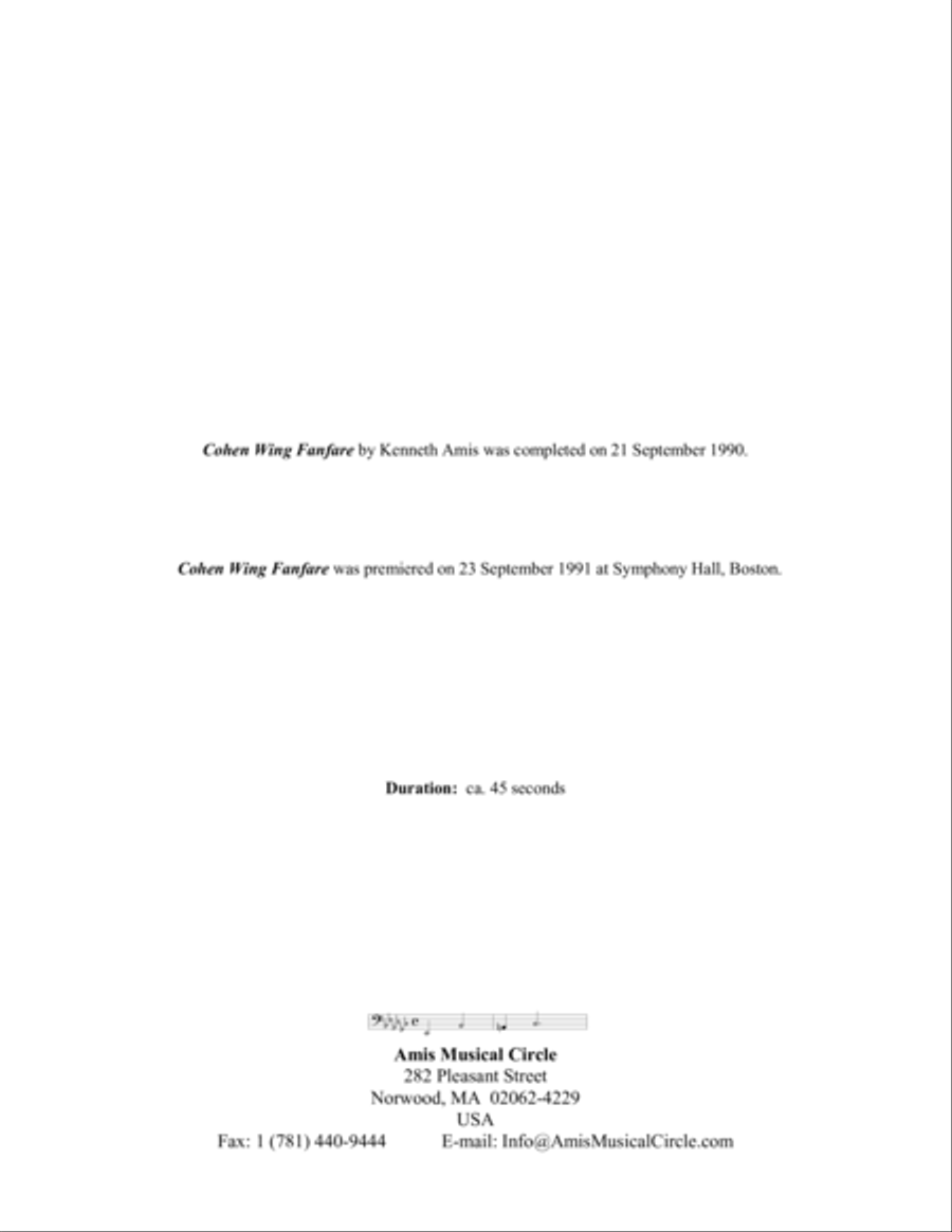 Cohen Wing Fanfare Cohen Wing Fanfare Trumpet scores gallery preview page 2