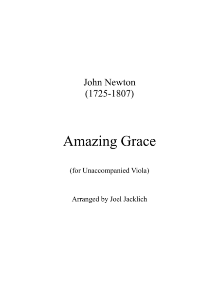 Amazing Grace for Unaccompanied Viola image number null