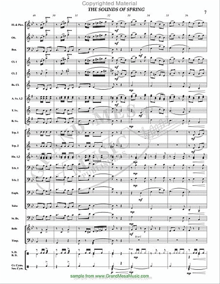The Sounds of Spring The Sounds of Spring Concert Band scores gallery preview page 8