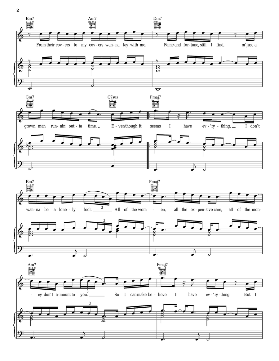 Incomplete Piano, Vocal, Guitar scores gallery preview page 2