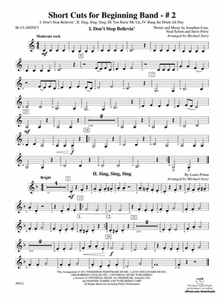 Short Cuts for Beginning Band -- #2: 1st B-flat Clarinet