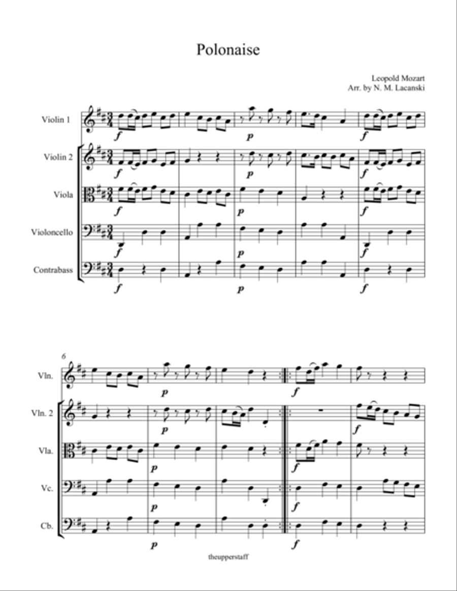 Polonaise String Orchestra scores gallery preview page 1