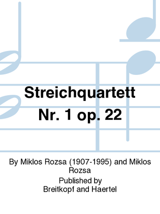 Book cover for String Quartet No. 1 Op. 22