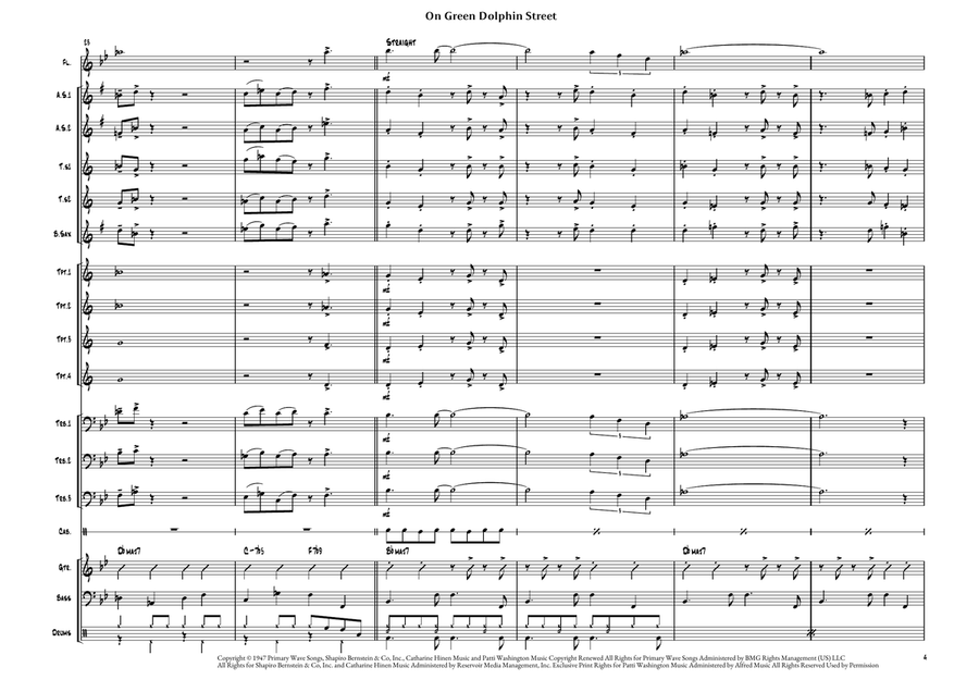 On Green Dolphin Street - Score Only Jazz Ensemble scores gallery preview page 5