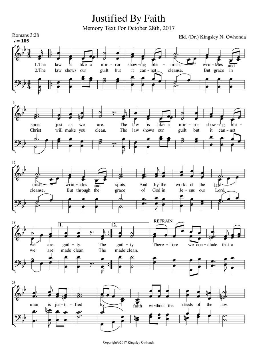 Justified by faith Justified by faith 4-Part scores gallery preview page 1