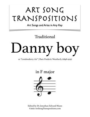 Book cover for TRADITIONAL: Danny boy (transposed to F major)