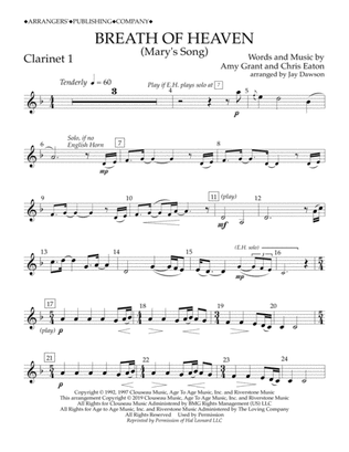 Breath of Heaven (Mary's Song) (arr. Jay Dawson) - Clarinet 1