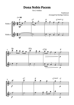 Dona Nobis Pacem - for 2 violins (with chords)