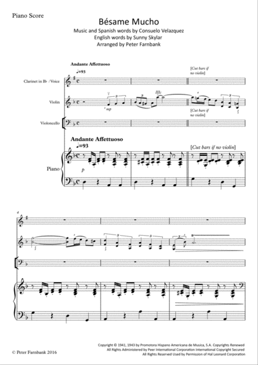 Besame Mucho (Kiss Me Much) Large Ensemble scores gallery preview page 5