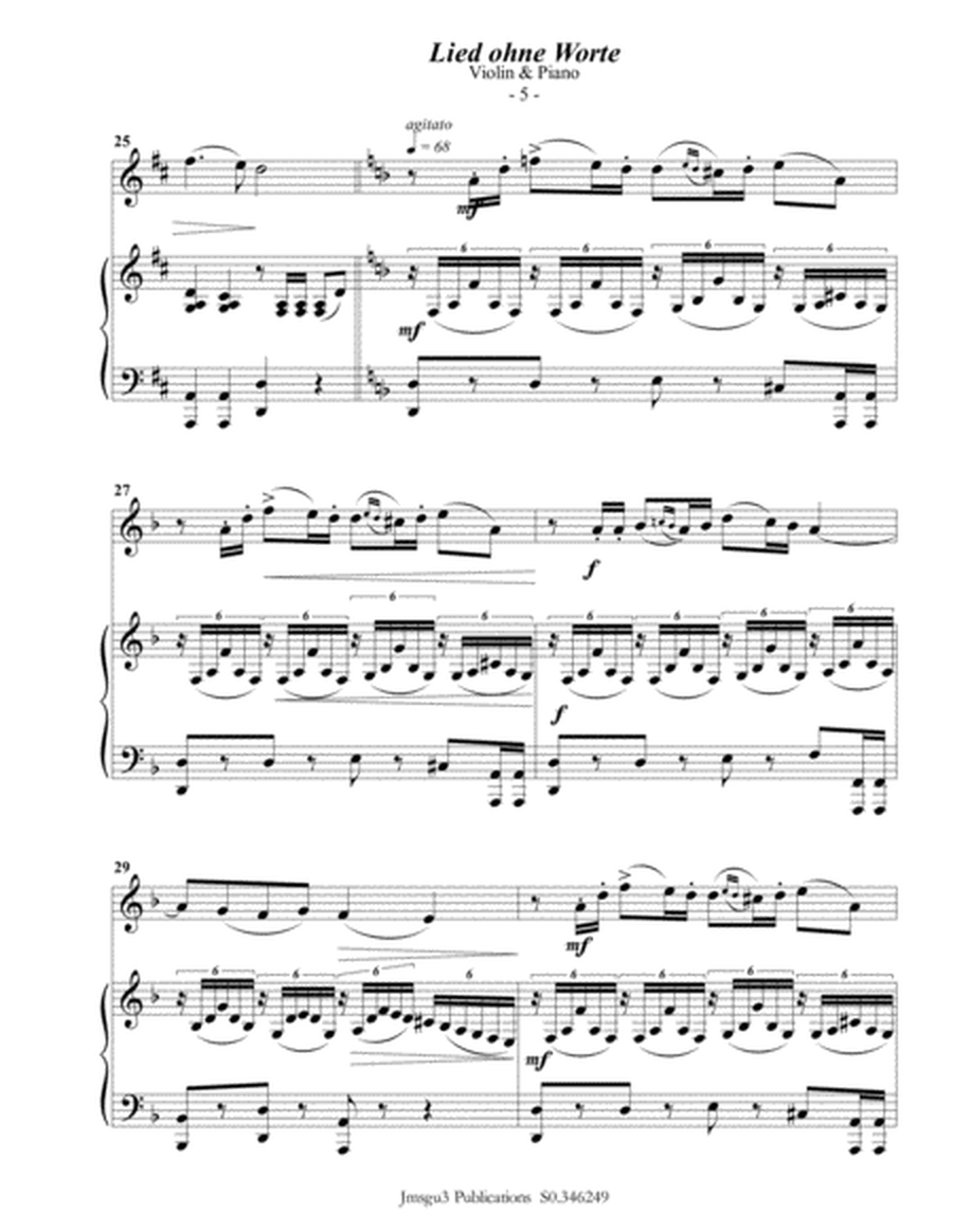 Mendelssohn: Song Without Words Op. 109 for Violin & Piano image number null