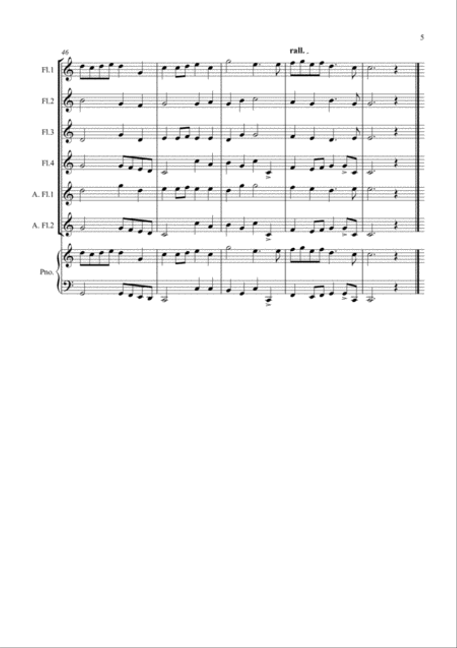 Prelude from Te Deum for Flute Quartet Flute Quartet scores gallery preview page 5