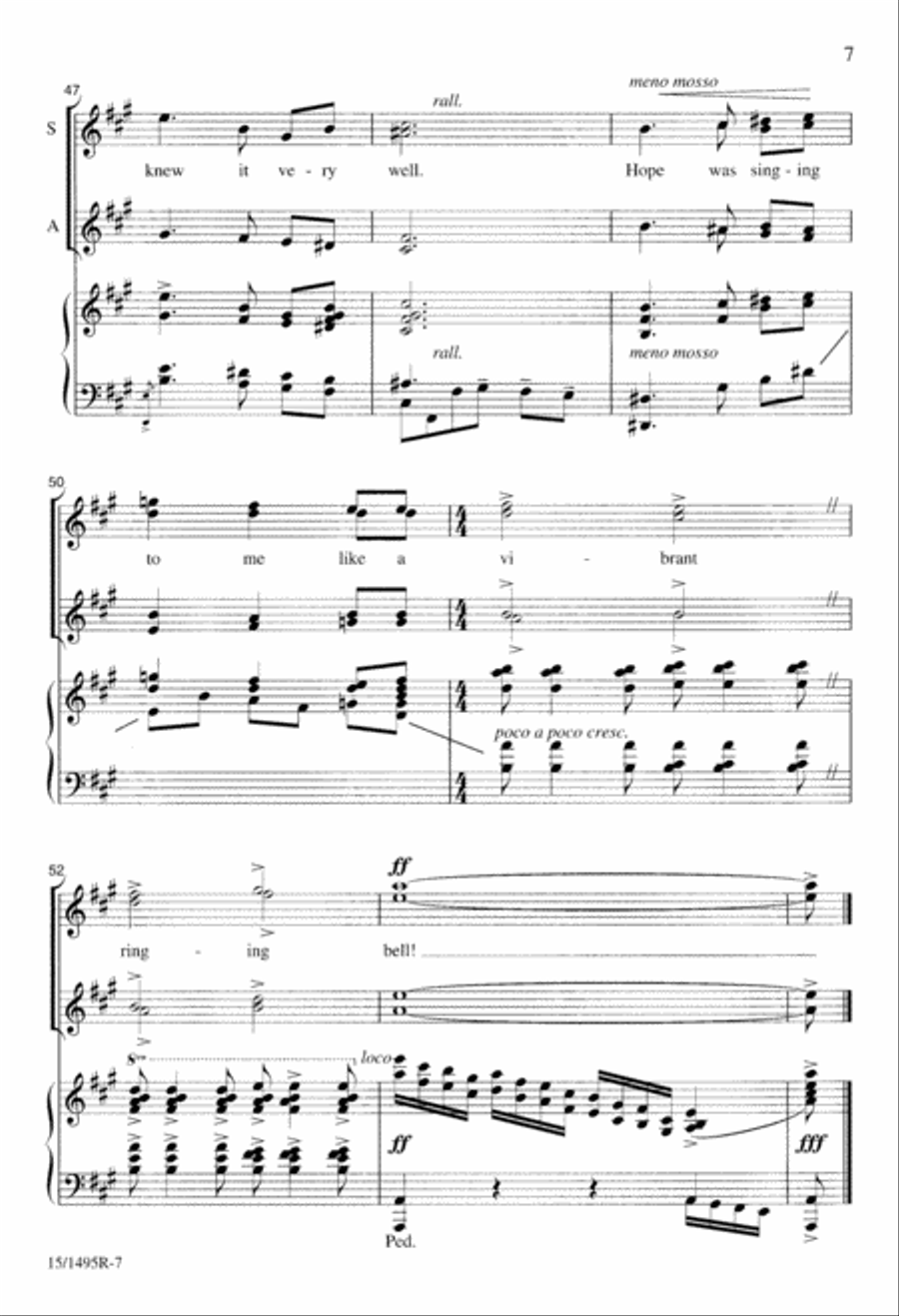 Hope Is Singing to Me Hope Is Singing to Me SSAA scores gallery preview page 7