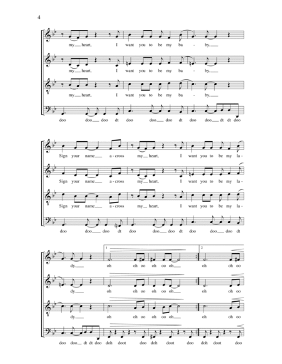 Sign Your Name 4-Part scores gallery preview page 4