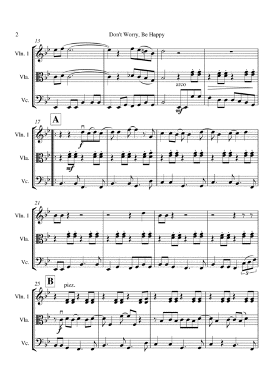 Don't Worry, Be Happy String Trio scores gallery preview page 3