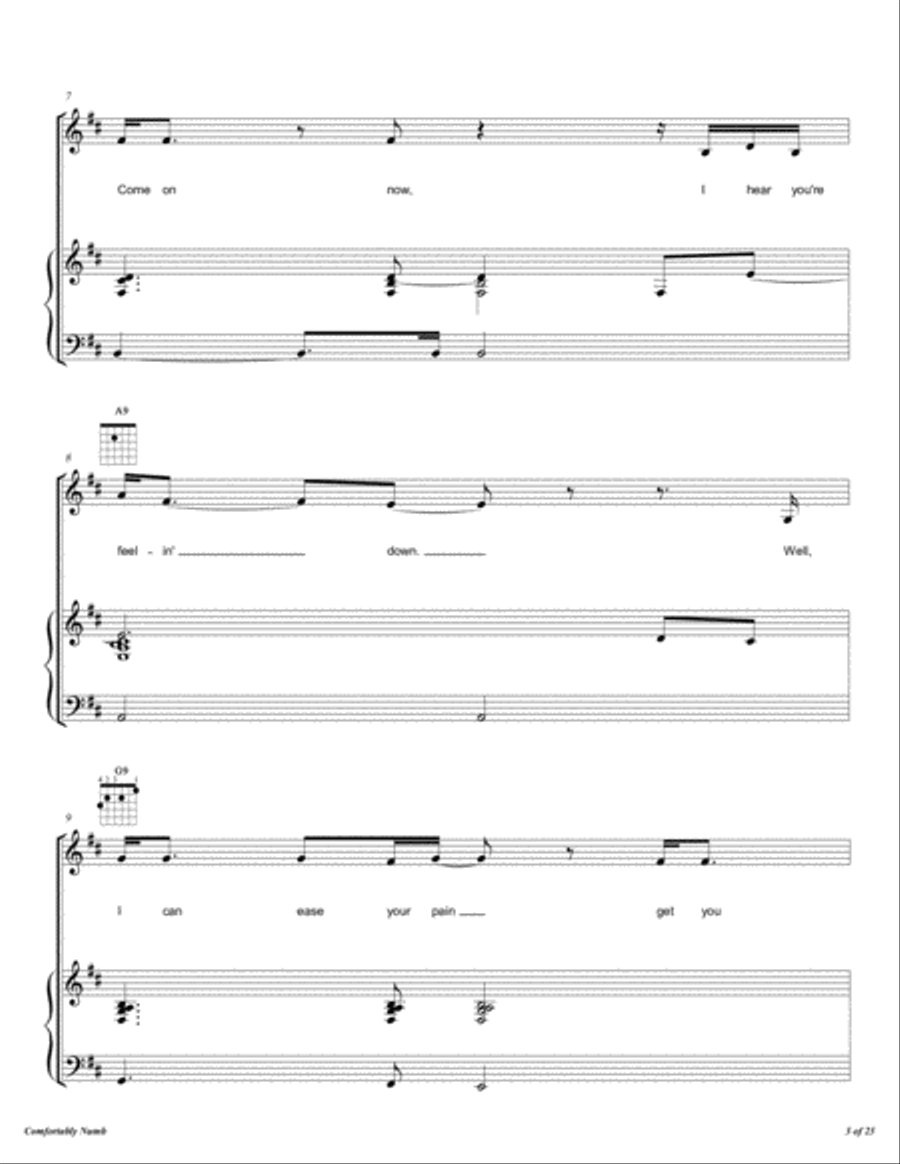 Comfortably Numb Voice scores gallery preview page 4