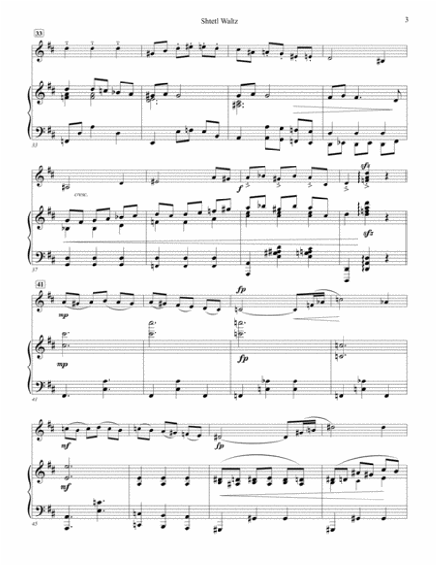Waltz Suite #1 for Violin & Piano Violin scores gallery preview page 4