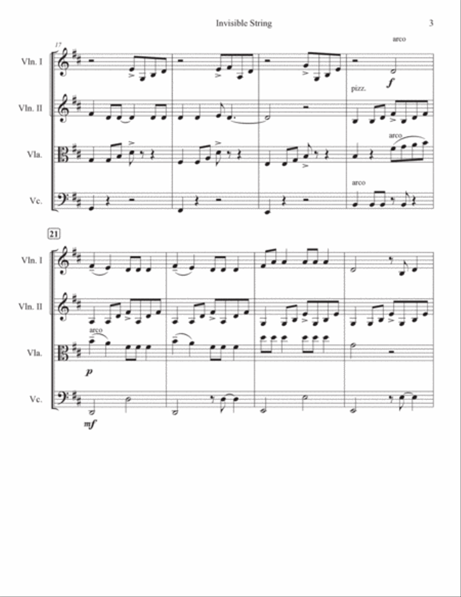 Invisible String String Quartet scores gallery preview page 3