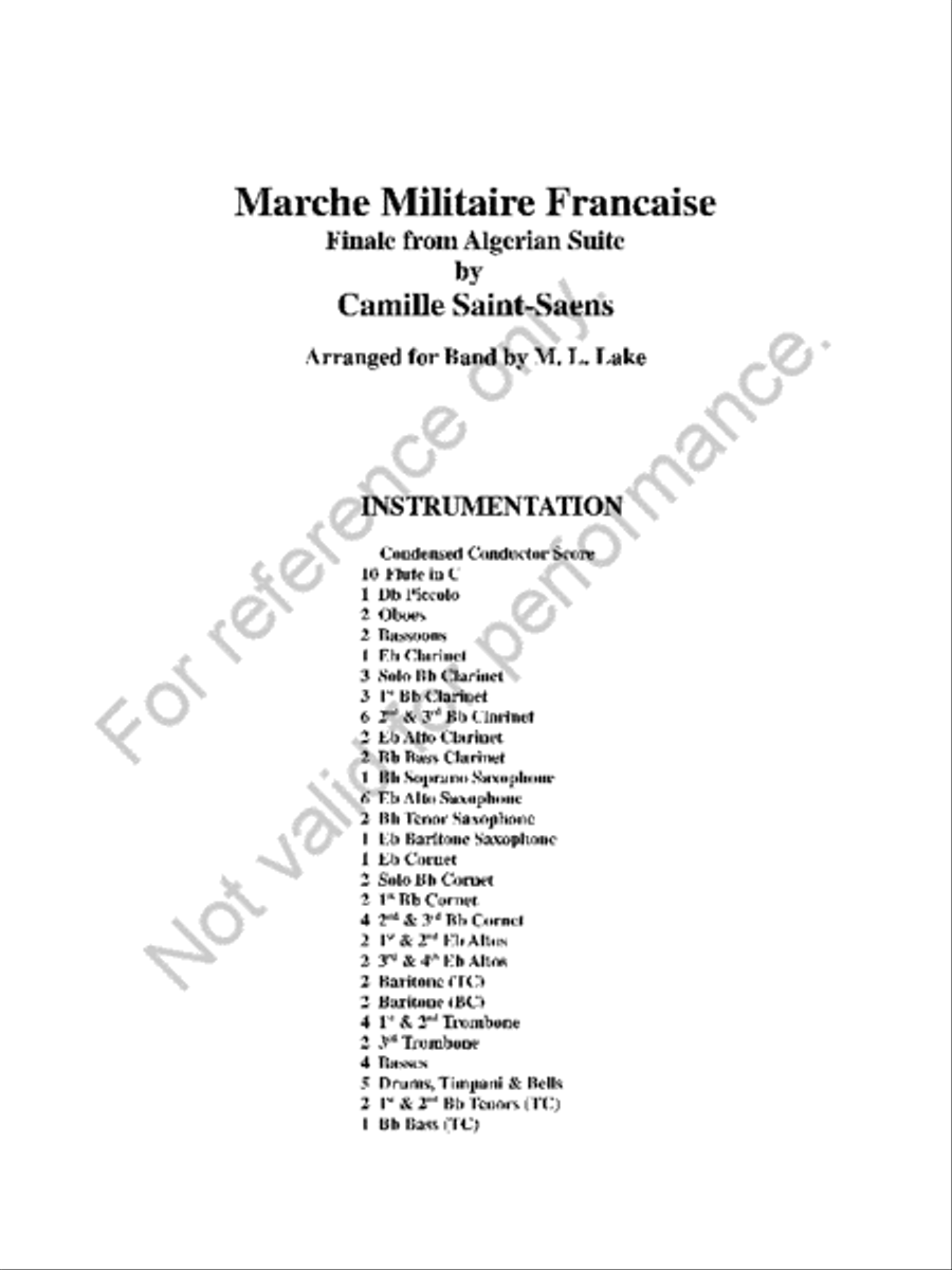 Marche Militaire Francaise Concert Band scores gallery preview page 2