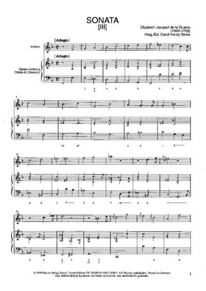Sonates pour le Viollon et pour le clavecin. Vol 2: Sonata III (F), Sonata IV (G)