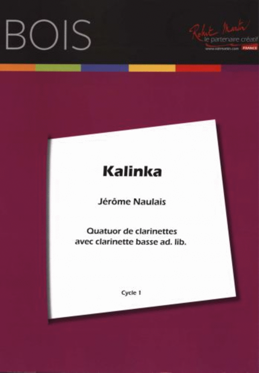 Kalinka, pour clarinette Kalinka, pour clarinette Clarinet scores gallery preview page 1