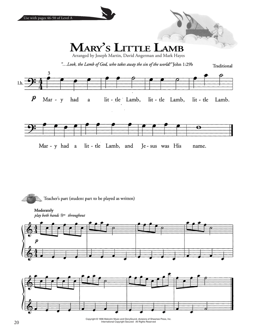 Mary's Little Lamb Piano Method scores gallery preview page 1