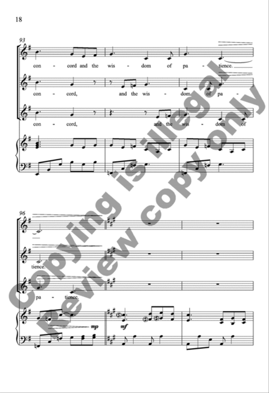 The Music of Being (Piano/Choral Score) SSA scores gallery preview page 18