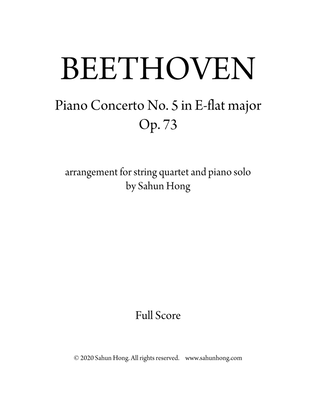 Beethoven: Piano Concerto No. 5 "Emperor" for string quartet and piano