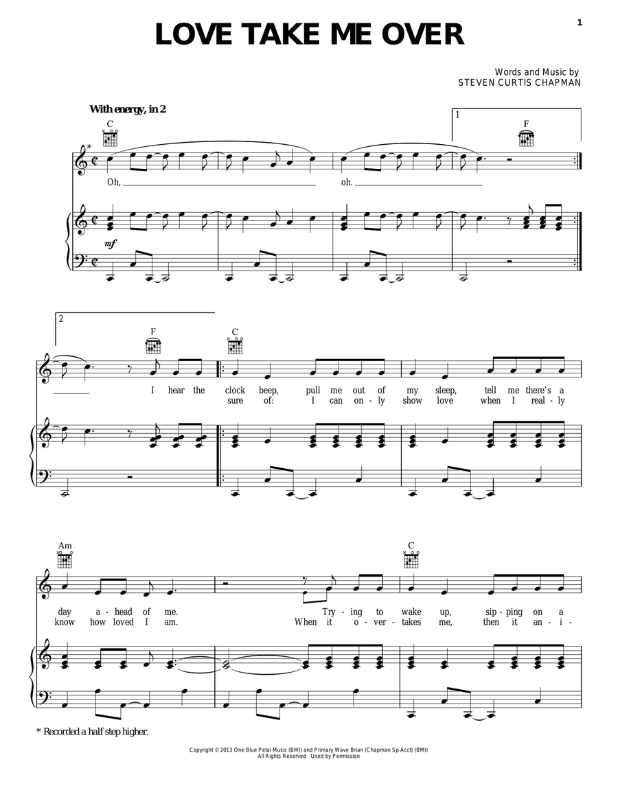 Love Take Me Over Guitar scores gallery preview page 1
