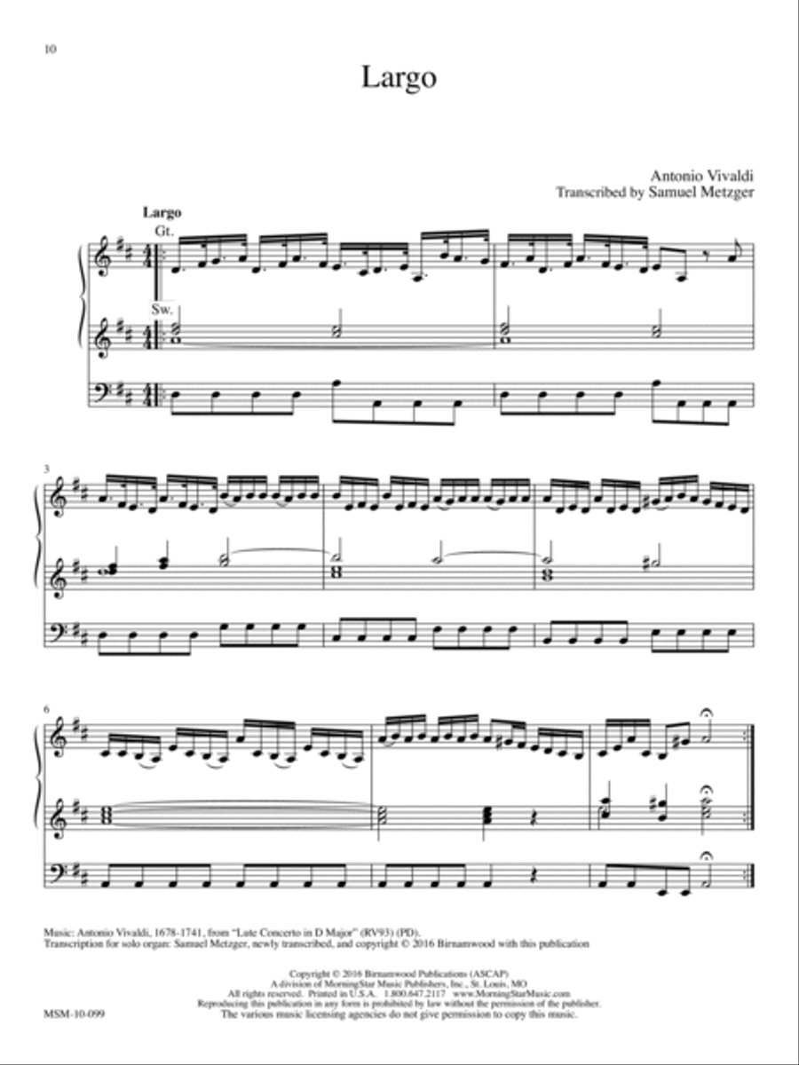 Largo Organ scores gallery preview page 1