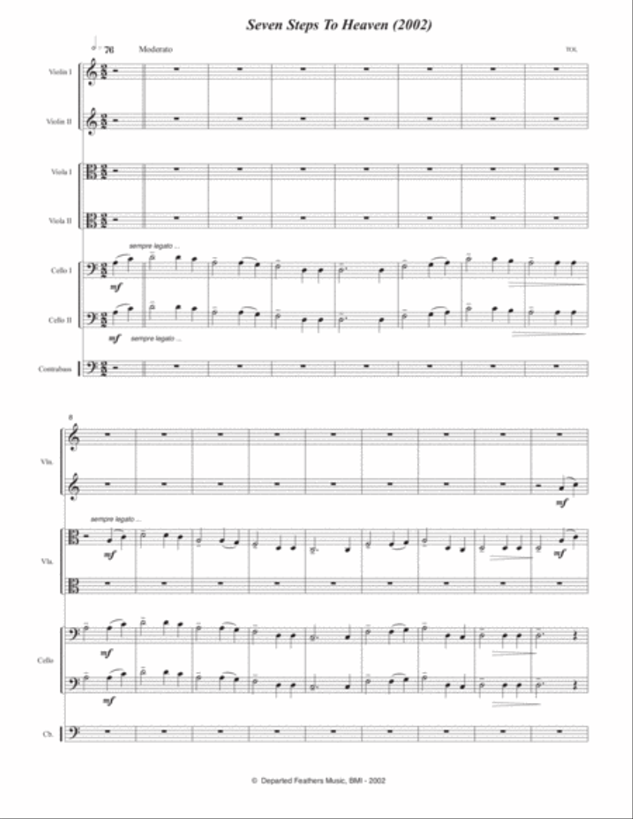Seven Steps To Heaven (2002) for string septet or string orchestra String Quartet scores gallery preview page 3