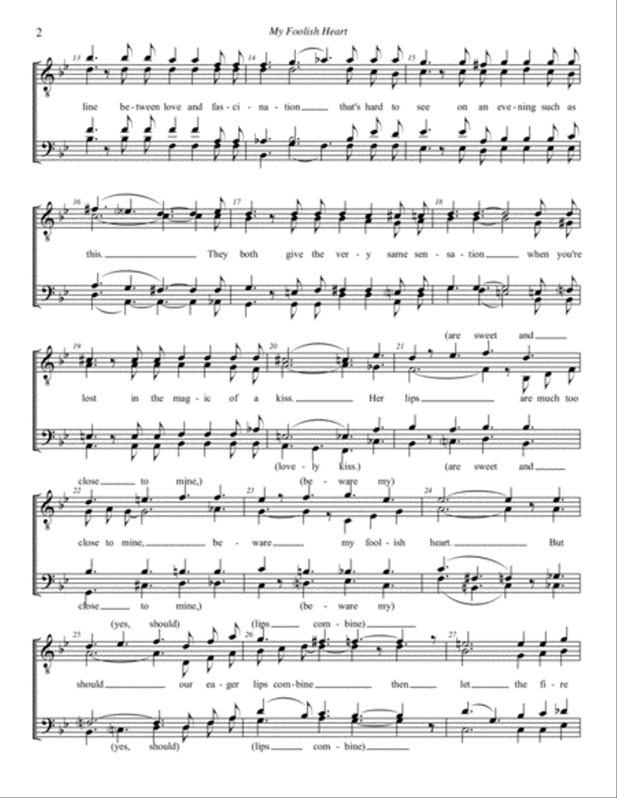 My Foolish Heart TTBB scores gallery preview page 2