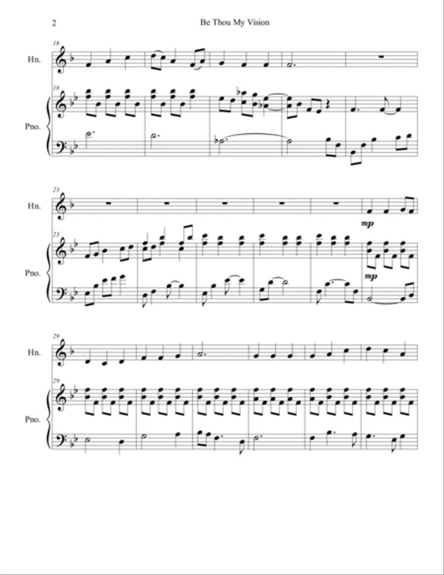 Be Thou My Vision (horn/piano), arr. Brenda Portman Horn scores gallery preview page 2