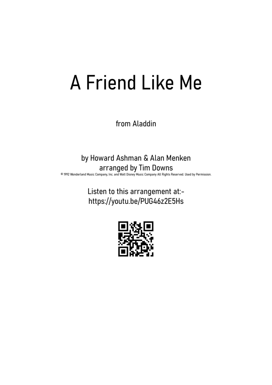 Friend Like Me Clarinet Quartet scores gallery preview page 1