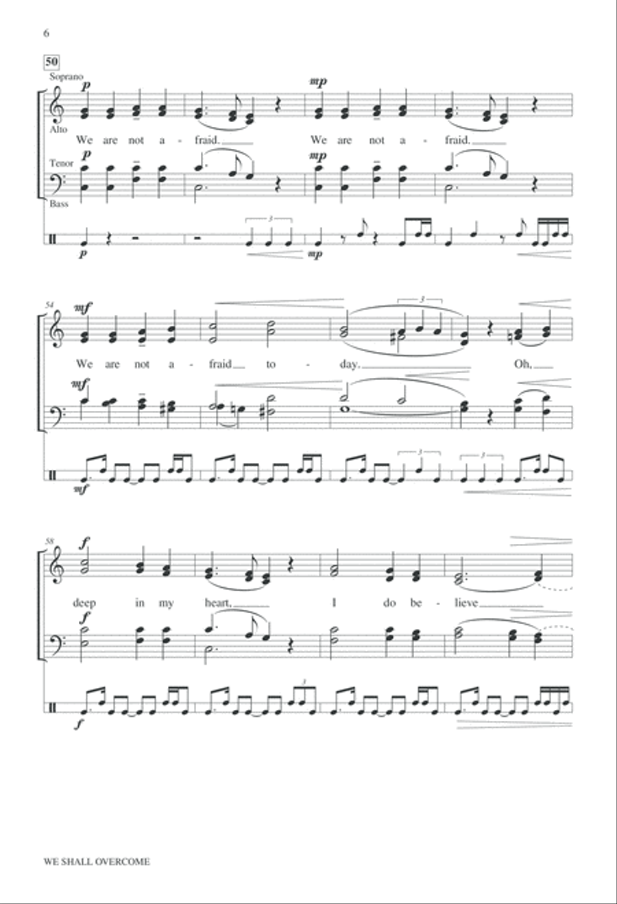 We Shall Overcome 4-Part scores gallery preview page 7