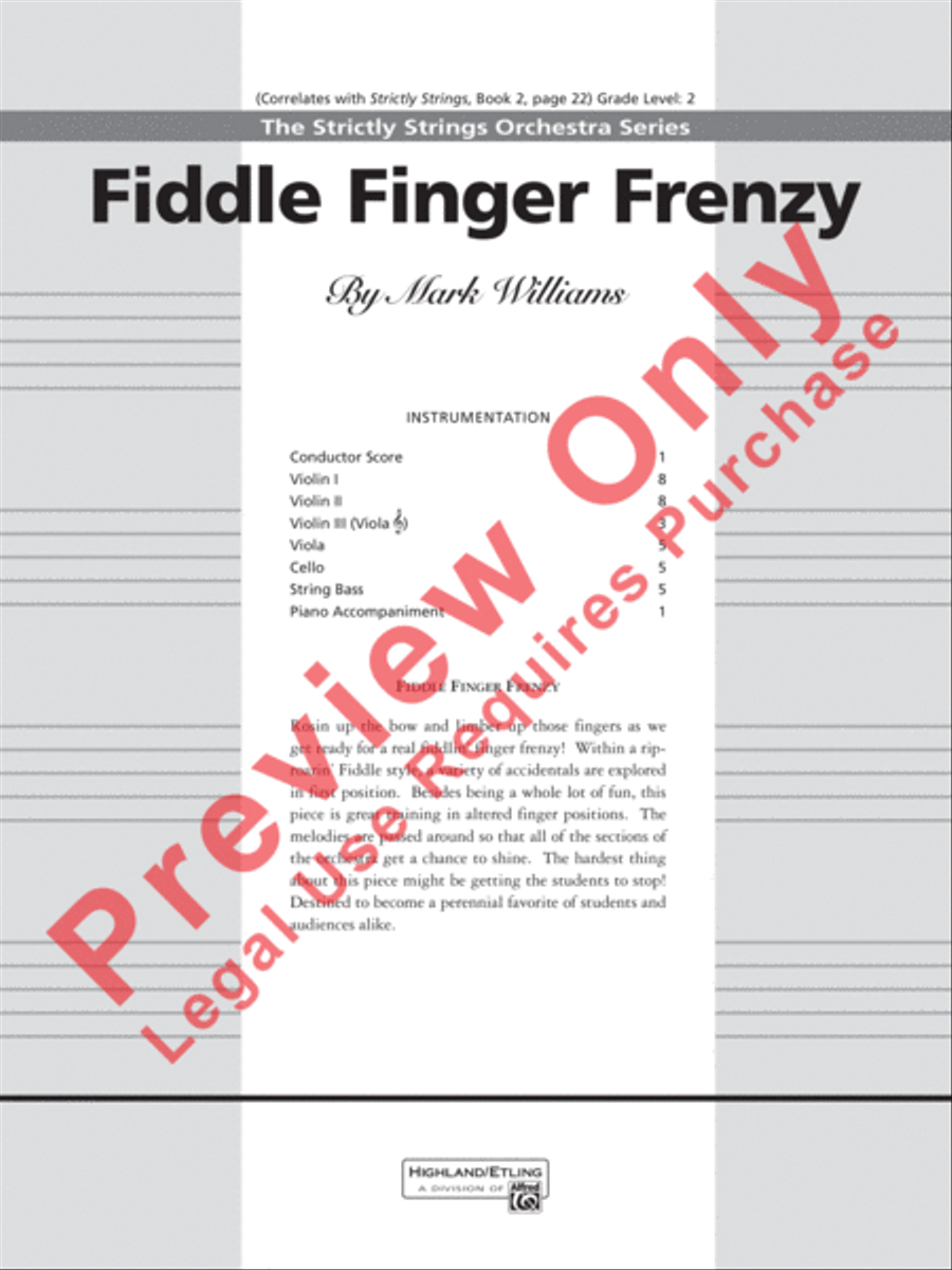 Fiddle Finger Frenzy Fiddle Finger Frenzy String Orchestra scores gallery preview page 2