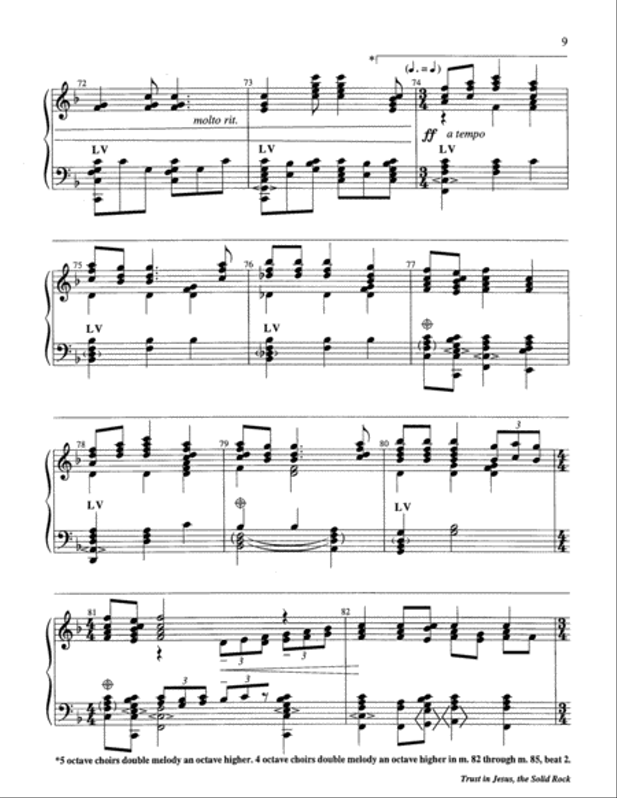 Trust in Jesus, the Solid Rock 5-Octaves scores gallery preview page 18