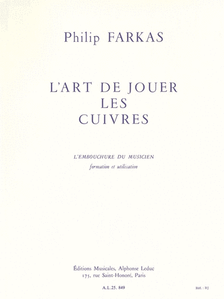 L'art De Jouer Les Cuivres (horn Solo) by Philip Farkas Horn Solo - Sheet Music