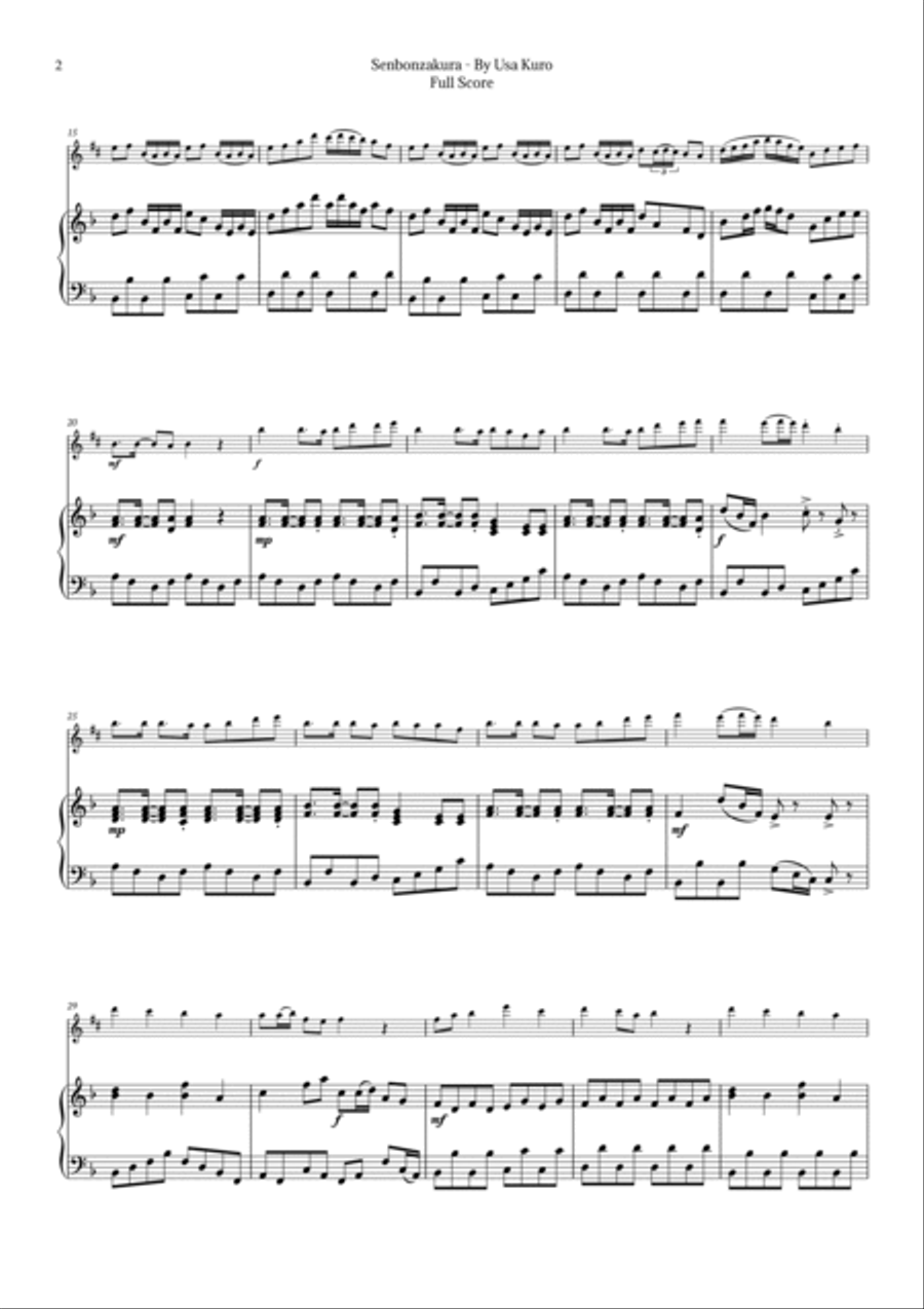 Senbonzakura Chamber Music scores gallery preview page 2