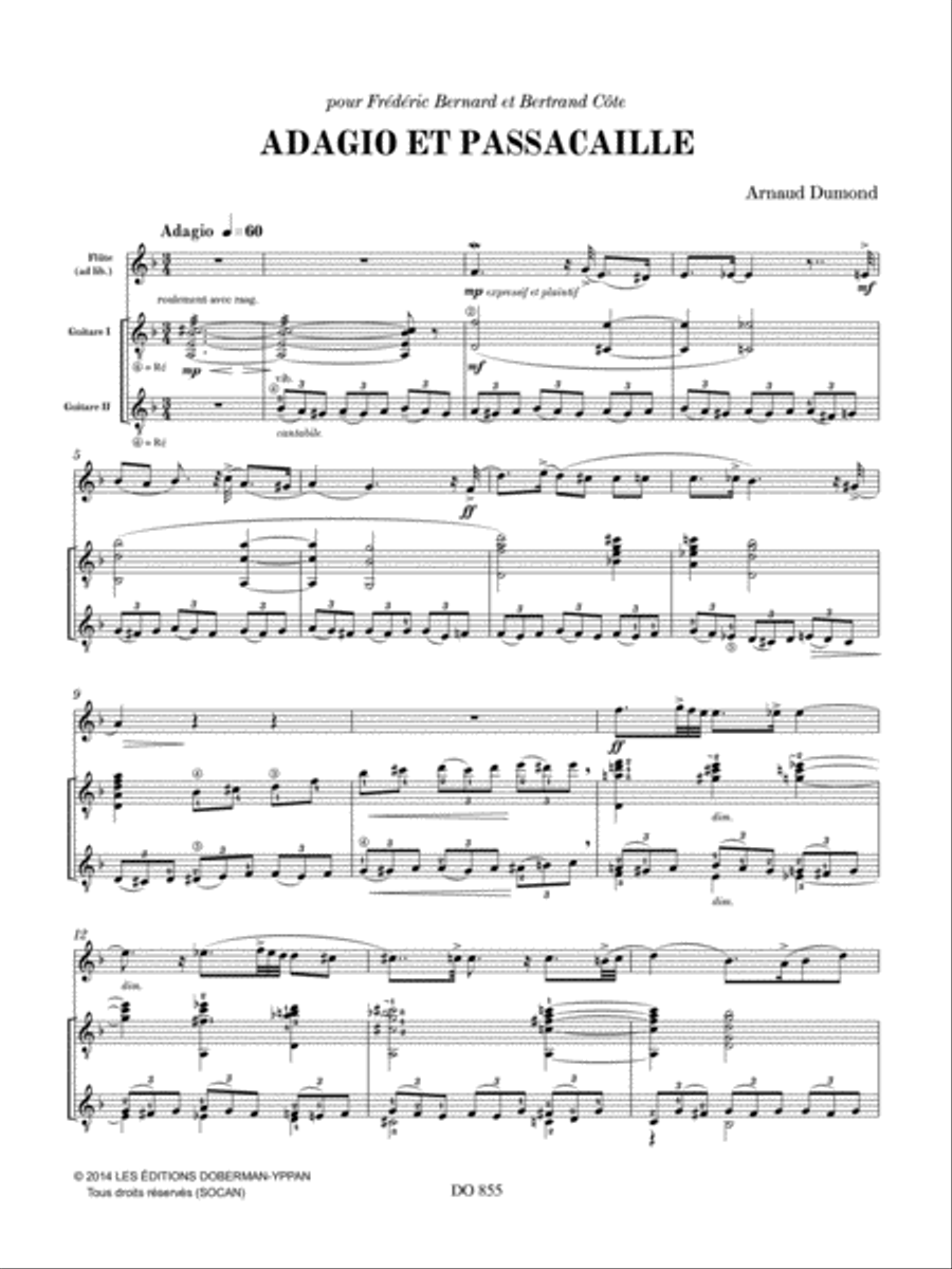 Adagio et passacaille Adagio et passacaille Flute scores gallery preview page 3