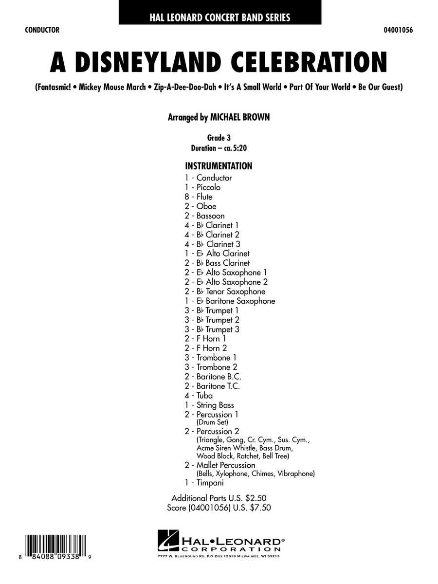 A Disneyland Celebration - Full Score Concert Band scores gallery preview page 1