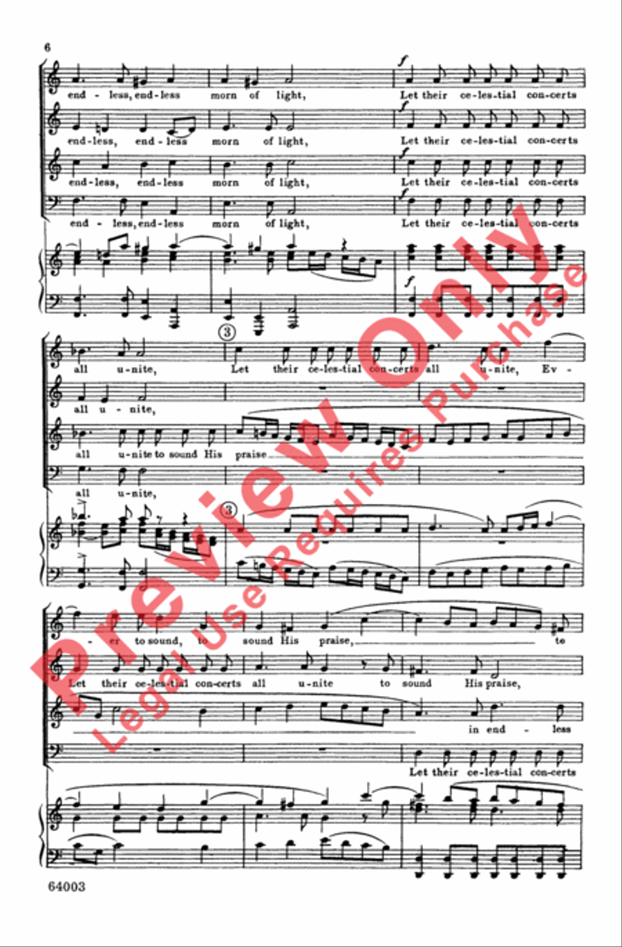 Let Their Celestial Concerts Unite 4-Part scores gallery preview page 5