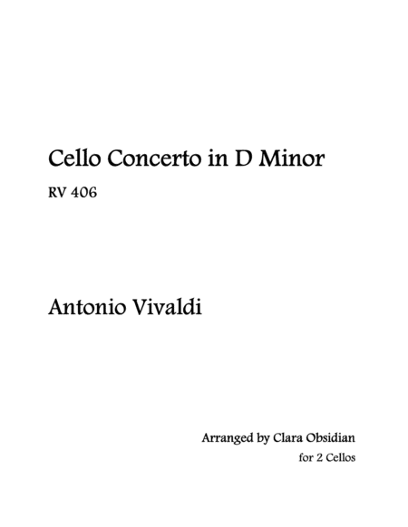 A. Vivaldi: Cello Concerto in D Minor, RV406 [For 2 cellos] image number null
