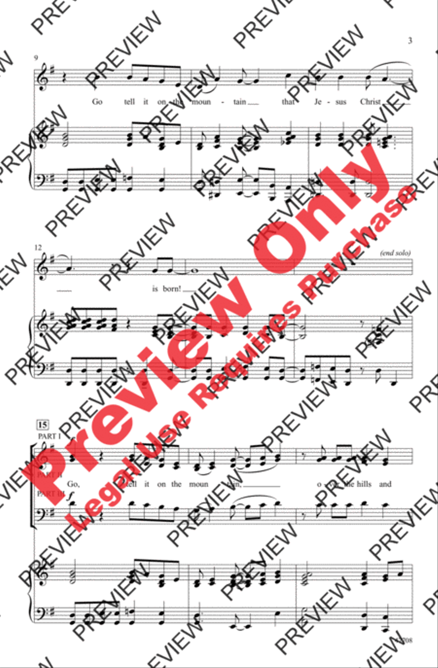 Go Tell It! 3-Part scores gallery preview page 3
