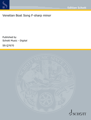 Book cover for Venetian Boat Song F-sharp minor